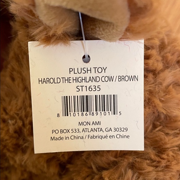 NWT RARE Mon Ami Harold the Highland Cow Plush Stuffed Toy Cute Fun (Brand New) - Picture 9 of 10